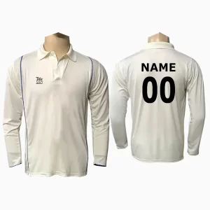 Off white Full sleeves Cricket Tshirt with Name Print