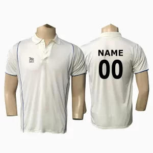 Off white Half sleeves Cricket Tshirt with Name Print